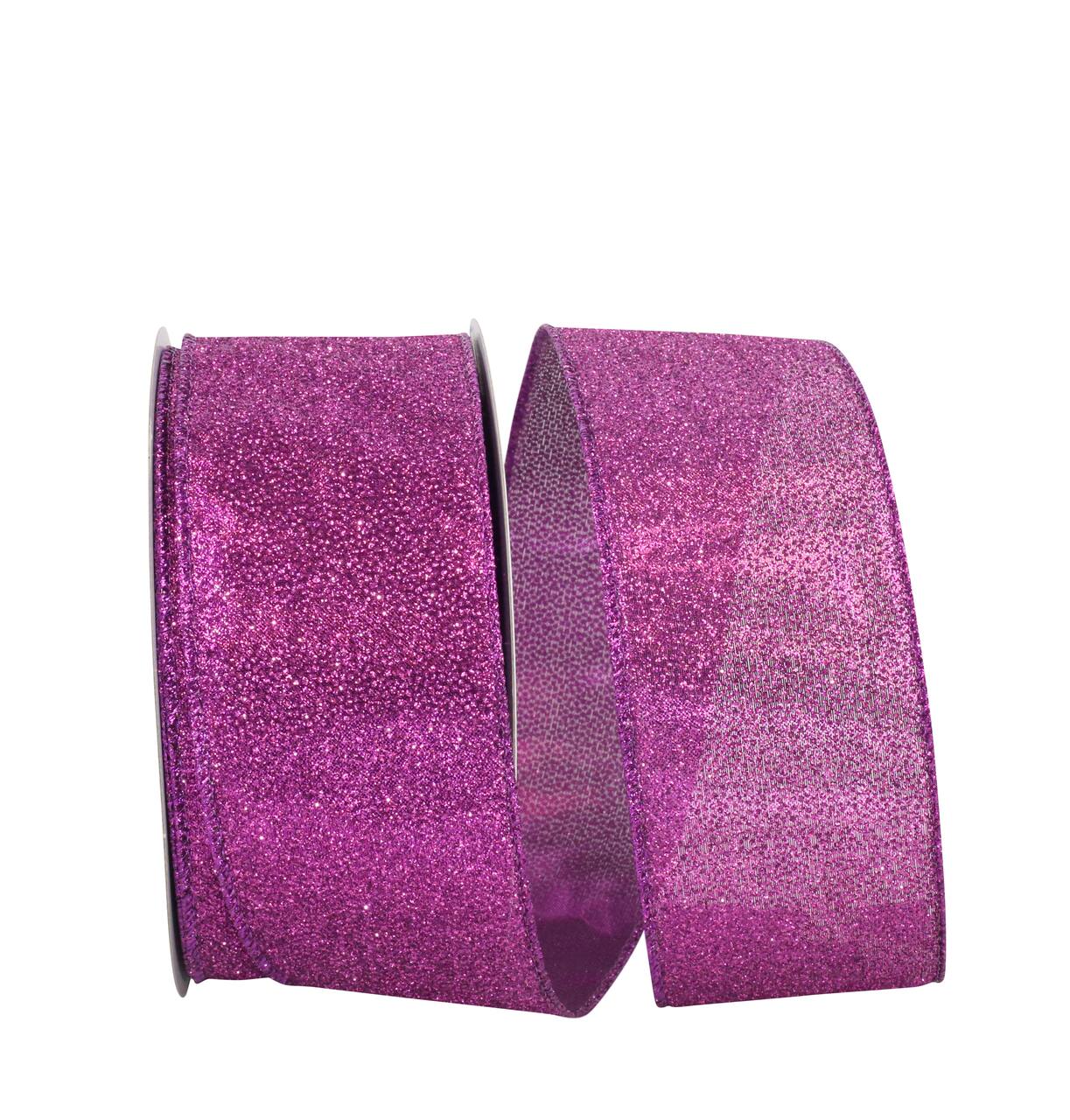 JAM Paper 2.5" x 25yd. Glitter Lamé Wired Ribbon